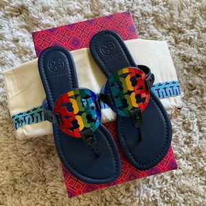 NIB Tory Burch Miller Rainbow Sandals size 5